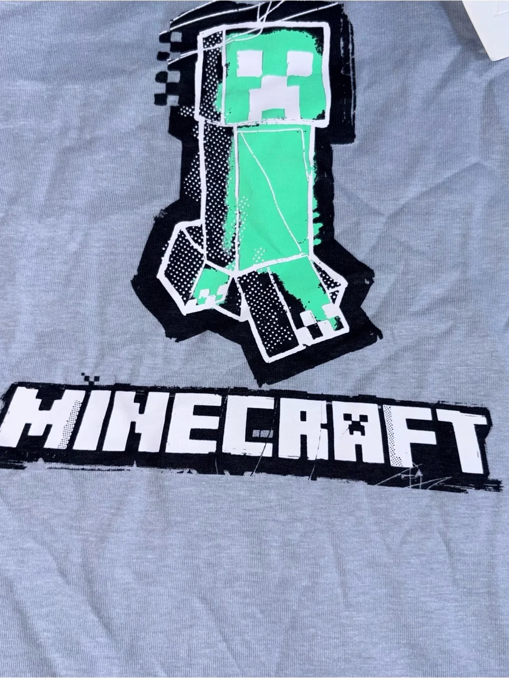 Zara x Minecraft cotton boys Graphic Tee Light Blue age 9 - 10 new with tags
